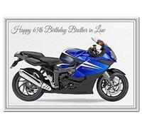 Special 65th Birthday Cards - Unusual Unique Cool Happy Sixty-fifth 65 year old (Brother in Law 65th Birthday Card - Motorbike)