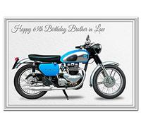 Special 65th Birthday Cards - Unusual Unique Cool Happy Sixty-fifth 65 year old (Brother in Law 65th Birthday Card - AJS Motorcycle)