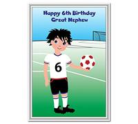 Special 6th Birthday Card Boy - Age Six - Unusual Cute Unique 6 year old (Great Nephew 6th Bday - Football Little Boy)