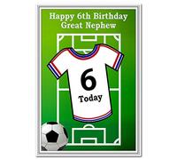 Special 6th Birthday Card Boy - Age Six - Unusual Cute Unique Best 6 year old (Great Nephew 6th Bday - Football Shirt)