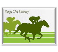 Special 75th Birthday Cards for him - Unusual Unique Cool Best 75 year old man (Happy 75th Bday Card - Horse Racing theme)
