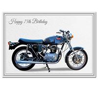 Special 75th Birthday Cards Unusual Unique Cool Happy Seventy-fifth 75 year o (75th Birthday Card - BSA Motorbike)
