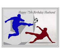 Special 75th Birthday Cards Unusual Unique Cool Happy Seventy-fifth 75 year old (Husband 75th Birthday Card - Football Theme)