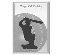 Special 90th Birthday Cards - Unusual Unique Cool - Happy Ninetieth 90 year old (90th Birthday Card - Cricket Cricketer)