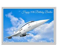 Special 90th Birthday Cards - Unusual Unique Cool - Happy Ninetieth 90 year old (Brother 90th Birthday Card - Concorde Airplane)