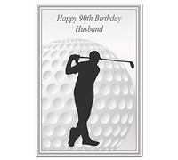 Special 90th Birthday Cards - Unusual Unique Cool - Happy Ninetieth 90 year old (Husband 90th Birthday Card - Golf Themed)