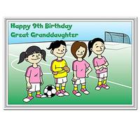 Special 9th Birthday Card Girl - Age Nine - Unusual Unique Cool Best 9 year old (Great Granddaughter 9th Bday Girls Football Team)