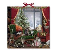 Cats at Christmas Advent Calendar | Advent Calendar with 24 Cat Scenes & Glitter