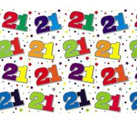Special Age 21 Gift Wrapping Paper 1 Sheet & Matching Gift Tag - 21st Birthday