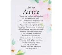 Special Auntie Flower Memorial Remembrance Verse Plastic Coated Grave Graveside Card