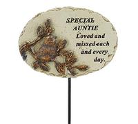 Special Auntie Love & Missed Robin Bird Memorial Tribute Stick Graveside Plaque