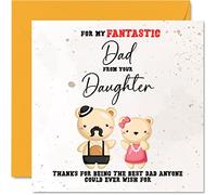 Special Birthday Cards for Dad - Fantasic Dad - Happy Birthday Card from Daughter, Father Gifts, 145mm Sentimental Father's Day Greeting Cards Gift Daddy Papa