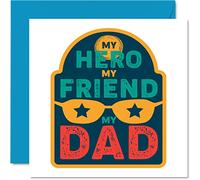 Special Birthday Cards for Dad - My Hero, My Friend - Superhero Happy Birthday Card for Dad from Son Daughter, Father Gifts, 145mm Father's Day Greeting Cards Gift Daddy Papa