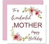 Special Birthday Cards for Mum - Wonderful Mother - Beautful Happy Birthday Card for Mum from Daughter Son, Mother Gifts, 145mm Cute Greeting Cards Mummy Mama Mam Mammy Mom