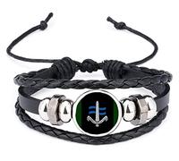 Special Boat Service SBS Military Black Leather Bracelet And Velvet Gift Bag