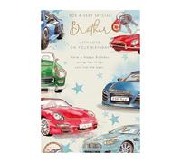 Special Brother Birthday Card - Sports Cars Embossed with Foil Details - Eco-Friendly and Recyclable - by Words 'n' Wishes