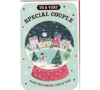 Special Couple Christmas Card, Festive Snowglobe Design, 22.9 x 15.2 cm