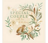 Special Couple Christmas Card - Mice and Winter Foliage Wreath - Artistic Festive Design - Special Finish - Made in the UK - Eco-Friendly