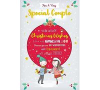 Special Couple Christmas Card Modern Bauble Gifts 9" x 6" Lovely Verse