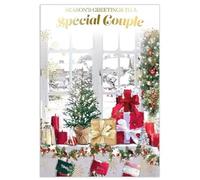 Special Couple Christmas Card, Season's Greetings Holiday Card with Festive Design, 13 x 19 cm