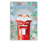 Special Couple Christmas Card - Very Special Couple - Post Box and Robins - Artistic Festive Design - Special Finish - Made in the UK - Eco-Friendly