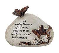 Special Dad Flower & Butterfly Memorial Graveside Stone Plaque Ornament