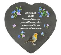 Special Dad Graveside Memorial Robin Slate Love Heart Grave Plaque Stepping Stone Ornament Decoration