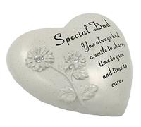 David Fischhoff Memorial Heart with Gems, Stone, Cream, 16 x 7 x 14.5 cm (1, Dad)
