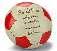Special Dad Sadly Missed Red Football Memorial Plaque Grave Ornament Tribute
