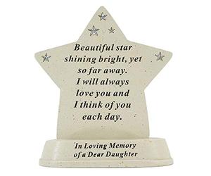 Special Daughter Baby Shining Star Graveside Memorial Grave Plaque Ornament Decoration