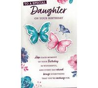Special Daughter Birthday Card with Butterflies, Extra Large 30.5 x 20.3 cm, 8-Page Insert