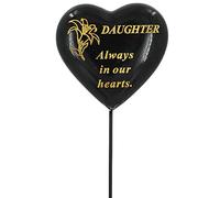 Special Daughter Black & Gold Lily Flower Memorial Tribute Stick Graveside Plaque