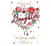 Special Daughter Festive Embellished Magnifique Christmas Card Large Xmas Cards XMQ014
