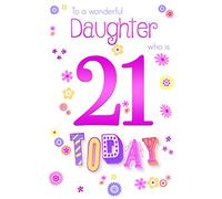 Special Days Daughter 21st 21 Number & Word Design Happy Birthday Card Lovely Verse