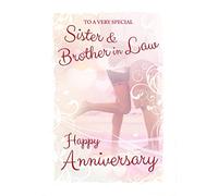 Special Days Sister & Brother In Law Couple Cuddling Beach Design Happy Anniversary Card