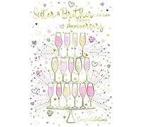 Special Days Sister & Brother In Law Happy Anniversary Champagne Design Card Lovely Verse