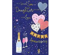 Special Days Son & Daughter In Law Happy Anniversary Heart Balloons Design Card Lovely Verse