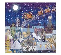 Special Delivery Santa Sleigh Over Village 230 x 230 mm Ling Advent Calendar with white envelope