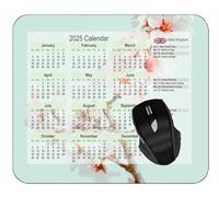 Special Design 2025 Calendar Mouse Pad,Cherry Blossom Flowers BranchDesktop Notebook Mouse Mat for Working and Gaming