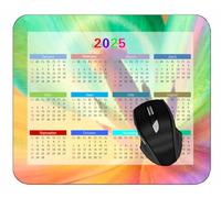 Special Design 2025 Calendar Mouse Pad with Holidays,Flower Lily Stamens ColorfulMouse Mat for Office Computers Laptop Men Women