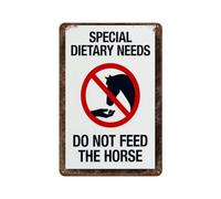 Special Dietary Needs Do Not Feed The Horse_2 Metal Tin Sign Plaque | Wall Decor for Cafe, Club Bar, Office, Home Garden Metal Poster 4x16Inch or 8x8inch