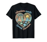 Special Education Adventure Awaits SPED Teacher Inclusion Value Graphic T-Shirt, Men, Black, M