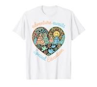Special Education Adventure Awaits SPED Teacher Inclusion Value Graphic T-Shirt, Men, White, L