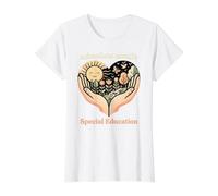 Special Education SPED Teacher Hands Adventure Awaits Value Graphic T-Shirt, Women, White, M