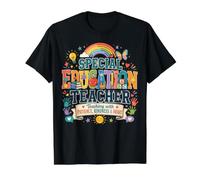 Special Education Teacher Teaching with Heart Quote Value Graphic T-Shirt, Men, Black, XL