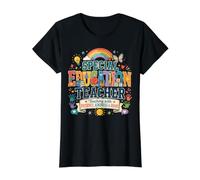 Special Education Teacher Teaching with Heart Quote Value Graphic T-Shirt, Women, Black, L