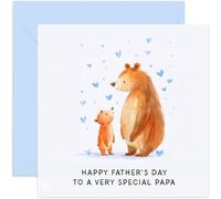 Special Father's Day Card for Papa - Heartfelt Sentimental Father's Day Card from Grandchild - Bear Cub Design - Premium Father's Day Gift for Him - Traditional Card | Blank Inside
