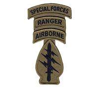 Special Forces OCP Patch with Airborne, Ranger, and Special Forces Tabs and Hook Fastener