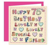 Special Friend 75th Happy Birthday Card - Lovely Lovely Special Friend - 75 Today