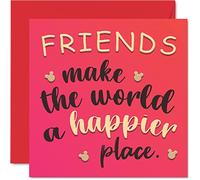 Special Friend Birthday Card Female - Friends Make The World A Happier Place - Best Friend Birthday Cards for Her, 145mm Greeting Cards, Ladies Card for Women Cousin Bestfriend Gift